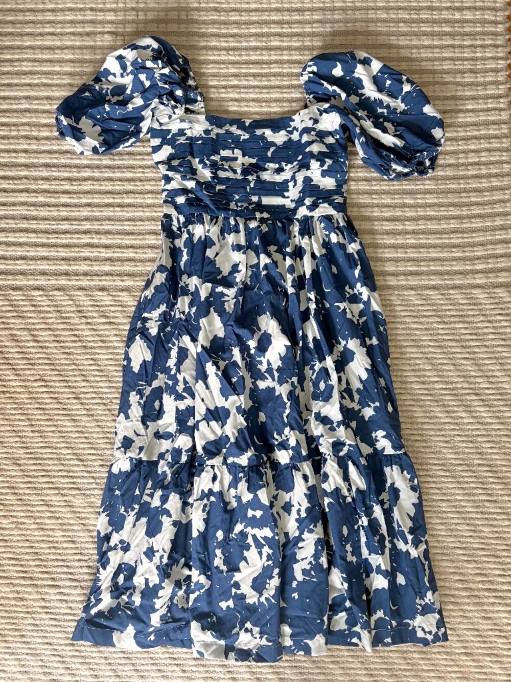 A&F Emerson Midi Puff Sleeve Floral Dress Size S Petite